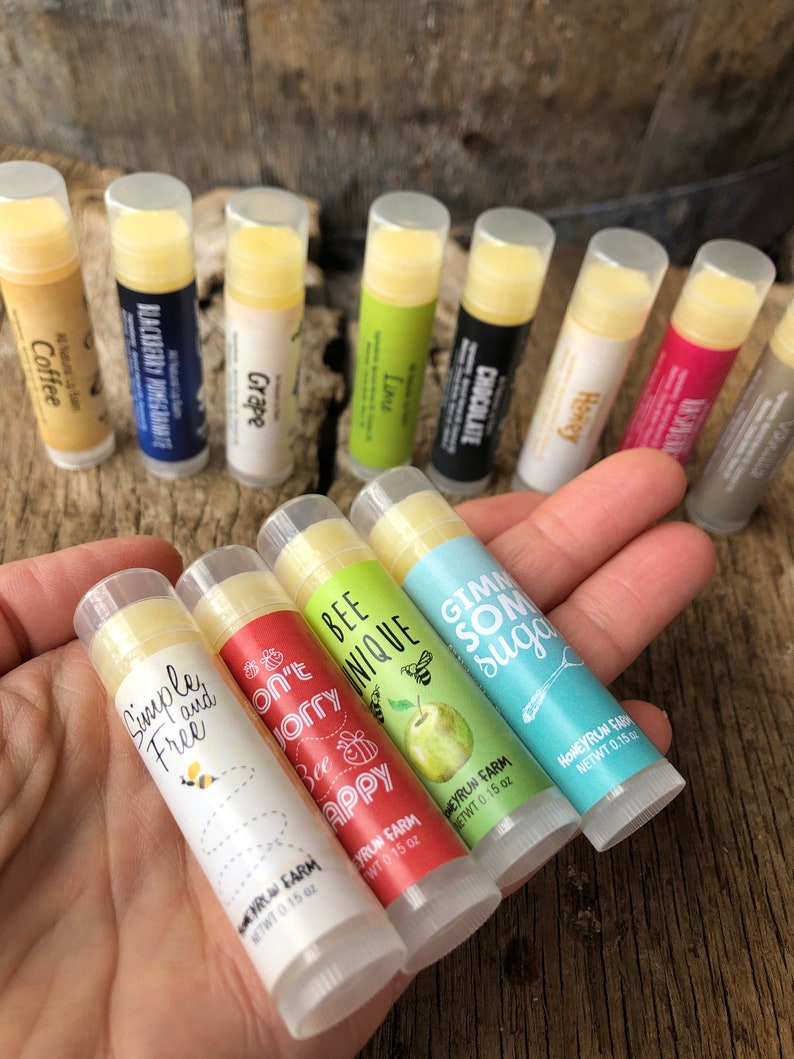 Beeswax Lip Balm all natural, pick from 12 assorted flavors image 7