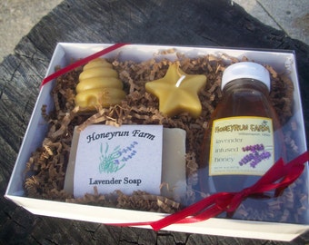 Lavender Gift Package - Soap, Honey, and Candles