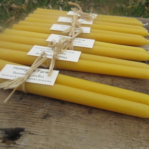 Tapered beeswax candle set 10 long image 3