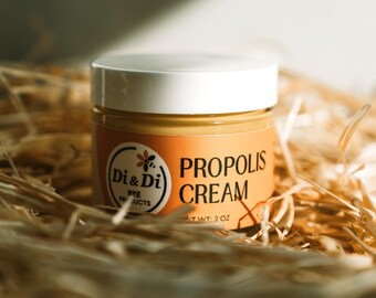 Propolis Cream, Natural Healing Balm with Organic Chamomile, Beeswax, Grape Seed Oil, 2 oz