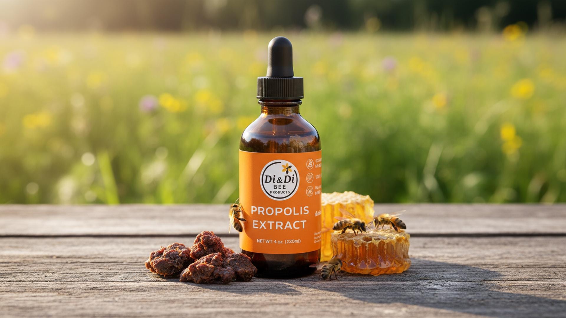 Natural Propolis Extract Bee Propolis Tincture Organic Immune Support Drops Handmade Supplement,4 oz
