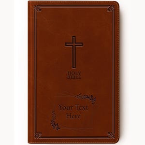 Personalized KJV Holy Bible with Name Engraved - Custom Text, King James Version, Faux Leather Gift for Him, Her, Baptism, Wedding, - Auburn