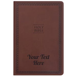 Personalized NIV Bible with Name Engraved, Custom Text, New International Version, Faux Leather, Gift for Him, Her, Baptism - Brown