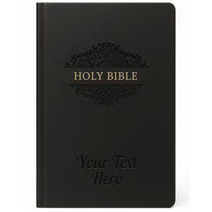 Personalized NIV Bible with Name Engraved, Custom Text, New International Version, Faux Leather, Gift for Him, Her, Baptism - Black