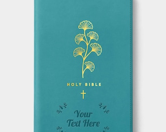 Personalized Teal NLT Bible: Engraved Faux Leather, Giant Print