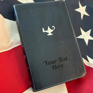 Personalized CSB Nurse&#39;s Bible with Name Engraved - Custom Text, Christian Standard Bible, Faux Leather Gift - Navy