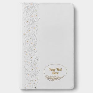 Personalized KJV Bride&#39;s Bible with Name Engraved - Custom Text, King James Version, Faux Leather Gift for, Her, Him, Wedding - White