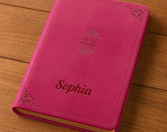 Personalized Pink NIV Bible: Engraved Faux Leather Christian Gift
