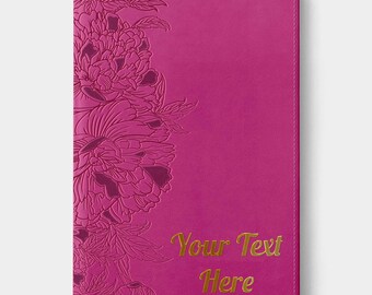 Personalized NLT Bible: Peony Pink LeatherLike, Thumb Indexed, Giant Print