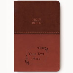 Personalized KJV Holy Bible with Name Engraved - Custom Text, King James Version, Faux Leather Gift for Him, Her, Baptism, Wedding - Brown