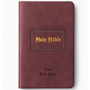 Personalized KJV Vintage Bible with Name Engraved - Custom Text, King James Version, Faux Leather Gift for Him, Baptism, Wedding, - Brown