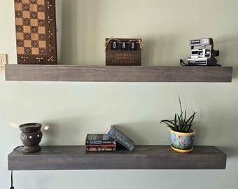 Handmade Hardwood Floating Shelf: Rustic Wooden Shelves
