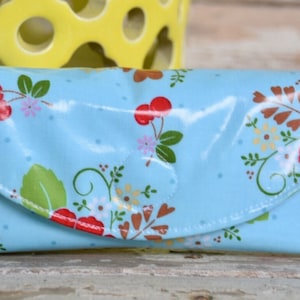 Sunnies Glasses Case- Blue Cherry Floral