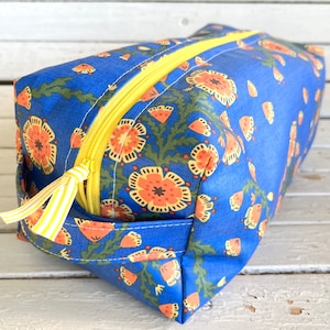 Large Dopp Kit Blue & Orange Poppy image 1