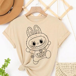 Pakiet Labubu SVG | Uroczy obrazek Labubu PNG DXF | Pliki Cricut i Silhouette | Projekt koszulki | Wesoły Labubu do pobrania w wersji cyfrowej
