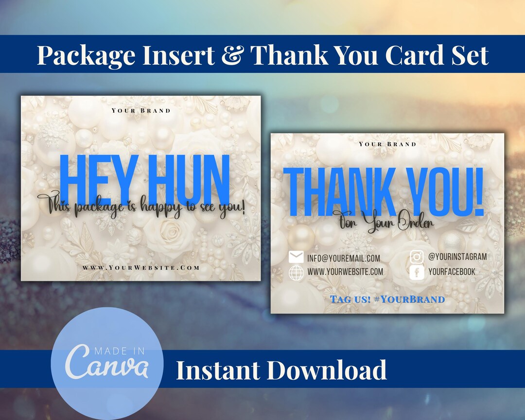 Package Insert Template, Thank You Card Canva Template, Business ...