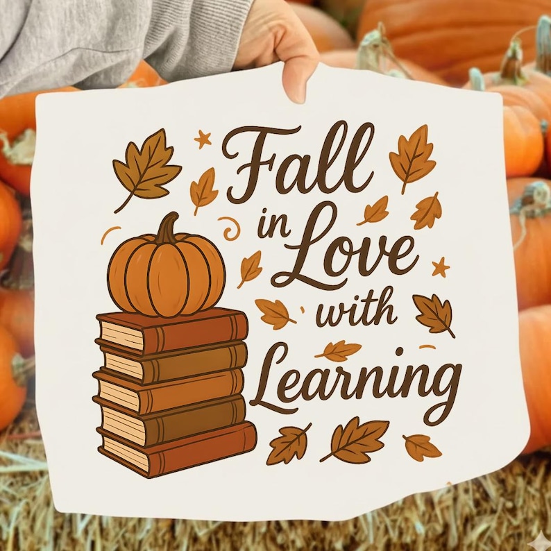 Retro Teacher Fall PNG | Fall in Love With Learning PNG | Groovy ...
