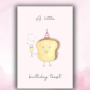 Birthday Toast Greeting Cards - Cute, Fun Cards for Celebrations, Birthday Invitations, Toast to Friends, Handmade Stationery, Unique Gift