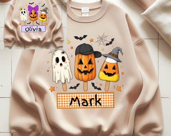 Crème glacée Halloween personnalisée pour enfants, PNG, coup de pinceau effrayant (téléchargement numérique)