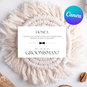 Groomsmen Proposal Card Template, Funny Best Man Proposal Cards, Will You Be My Groomsman, INSTANT DOWNLOAD