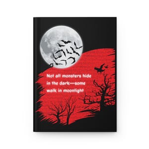 Gothic Hardcover Journal, Halloween Diary, Gift for Writers, Spooky Note Book, Creative Journal, Black and Red Design