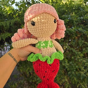Crochet Mermaid, Unique Mermaid Plushie, Watermelon Gift, Birthday Gift, Crochet Children&#39;s Toy Doll Gift, Mermaid Lover, Watermelon-theme