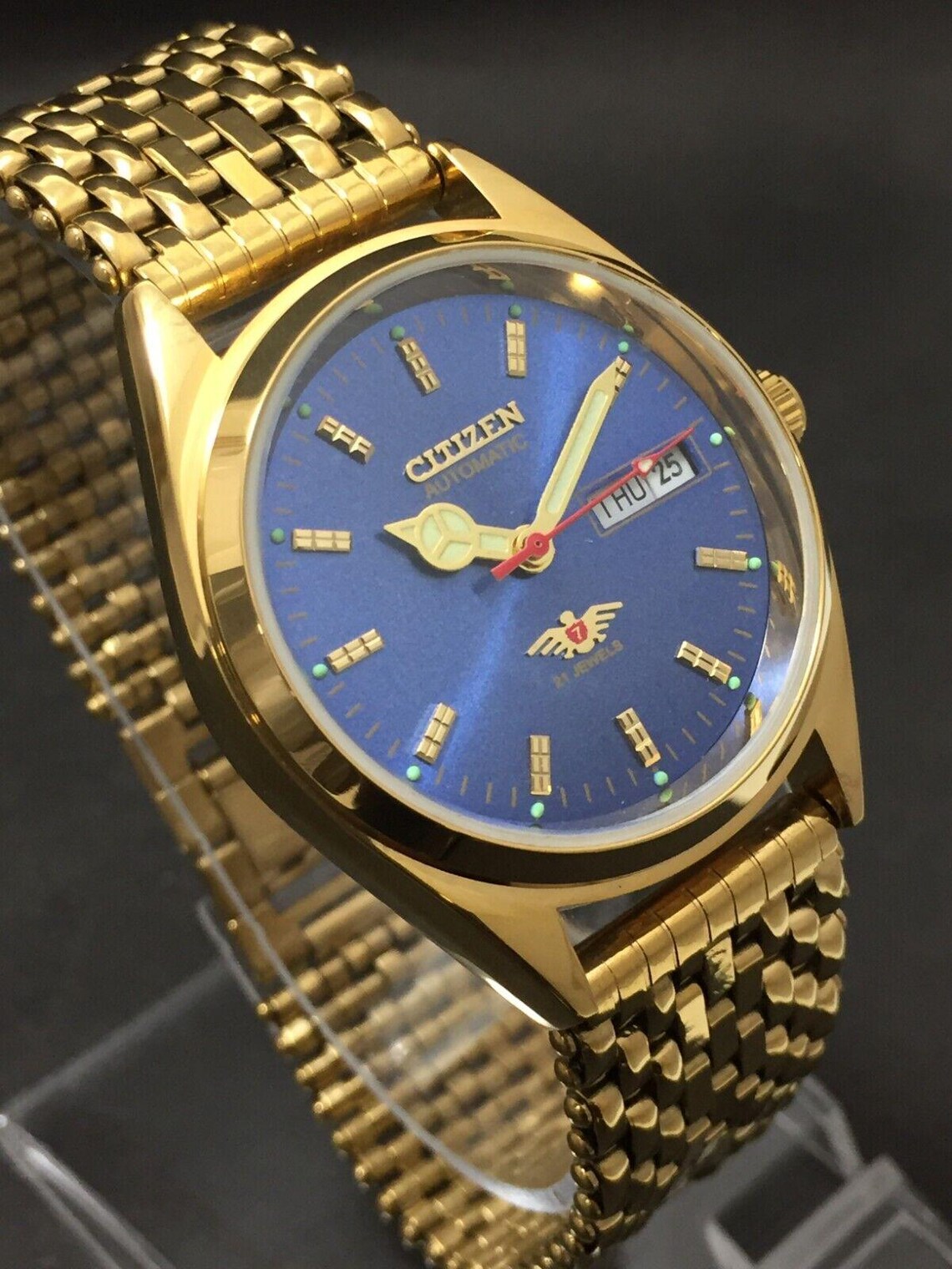 Vintage Citizen Gold Plated Automatic Mechanical Wristwatch, photo 4 sur 5