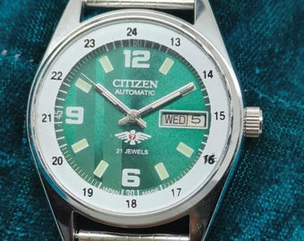Reloj mecánico automático Citizen Vintage de acero inoxidable, clásico para hombre.
