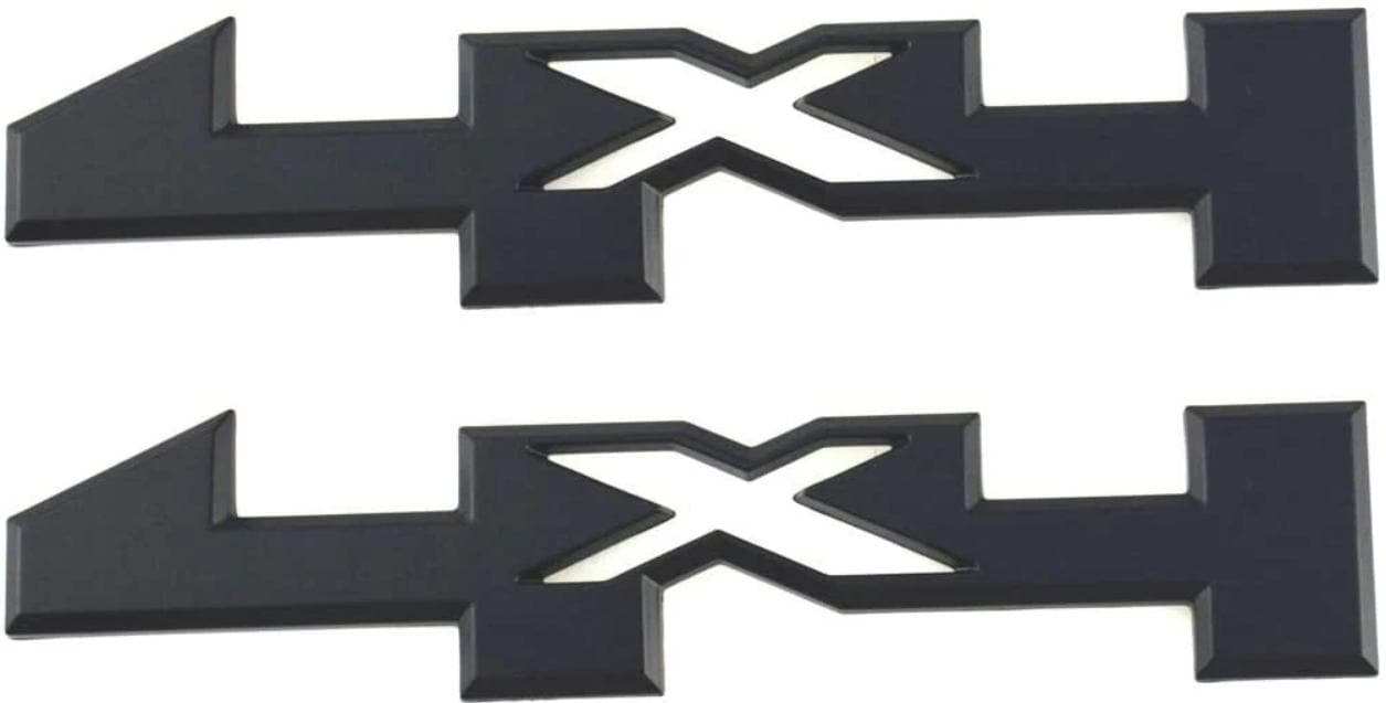 2 Pack 4x4 Script Fender and Door Emblems | Black Badge for Chevy ...