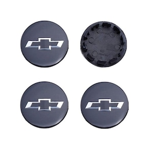 Chevrolet 4x53mm Wheel Centre Caps Black with Black Logo Set of 4 Caps Fits Part 96682160 New