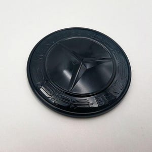 Mercedes-Benz 1pc 57mm Adhesive Front Hood Badge Stick-On Emblem Logo Bonnet Badge Self-Adhesive Logo All Black New