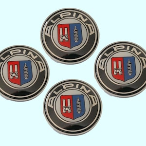 BMW Alpina Emblem Wheel Center Caps Set of 4x68mm Rim Hub Badges for OEM Wheels Emblems New