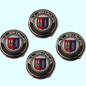 BMW Emblem Alpina Emblem 4x56mm Wheel Center Caps OEM Style Badge Emblems New