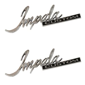 Chevrolet Impala Custom Script Emblem 2st 1971-1976 Första panelen emblem kromade 9075204 Nytt emblem!