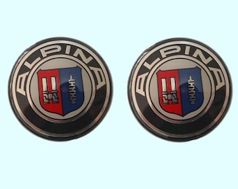 BMW Alpina Emblems 82 mm vorne und 82 mm hinten Badge Ersatz Kit 2er Set Haube und Kofferraum Neu