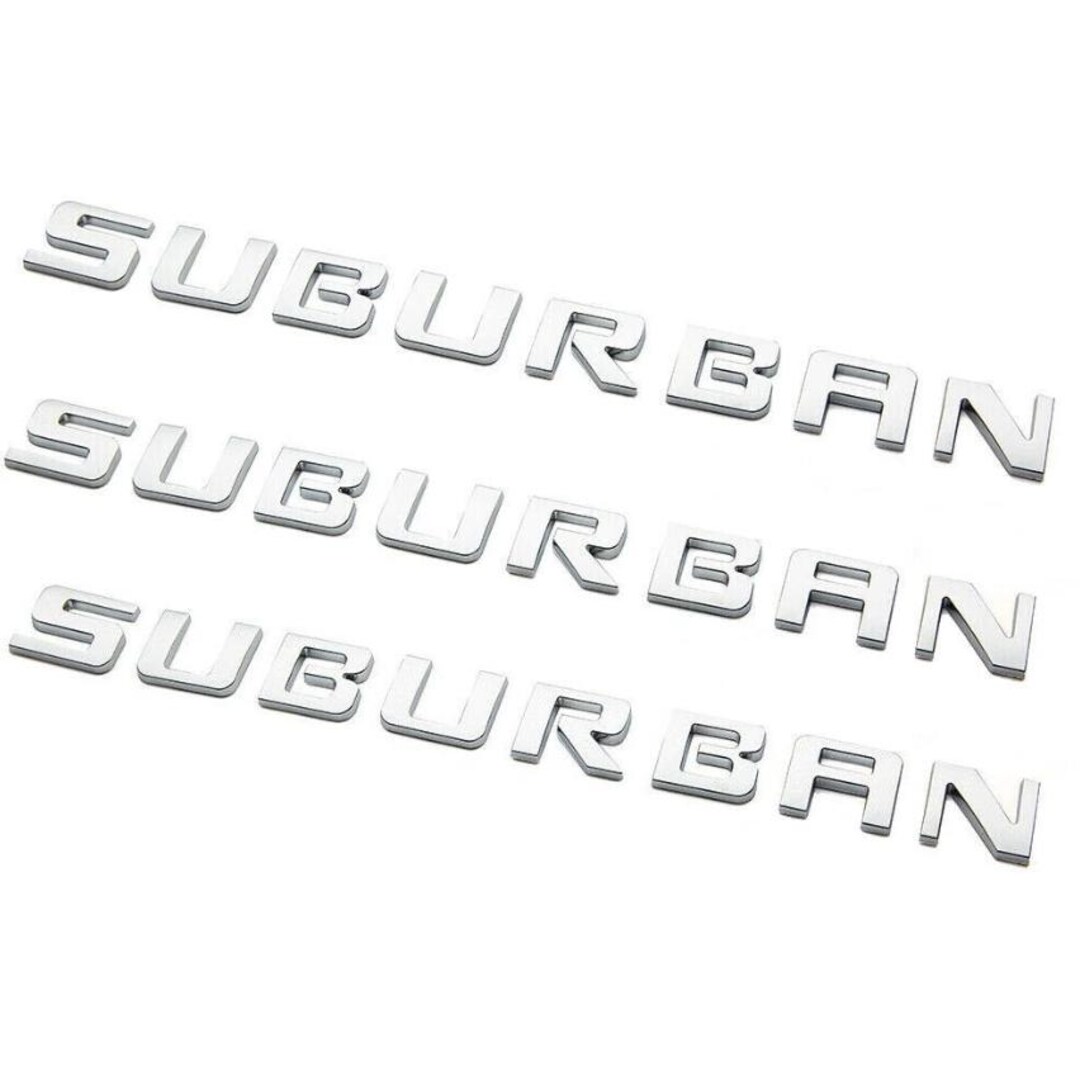 Chevrolet Chrome Suburban 3D Letter Emblems 3pcs Nameplate Badge Set ...