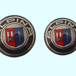 BMW Alpina Emblems 82mm Front and 74mm Rear Badge Replacement Kit Set of 2 Hood and Trunk New