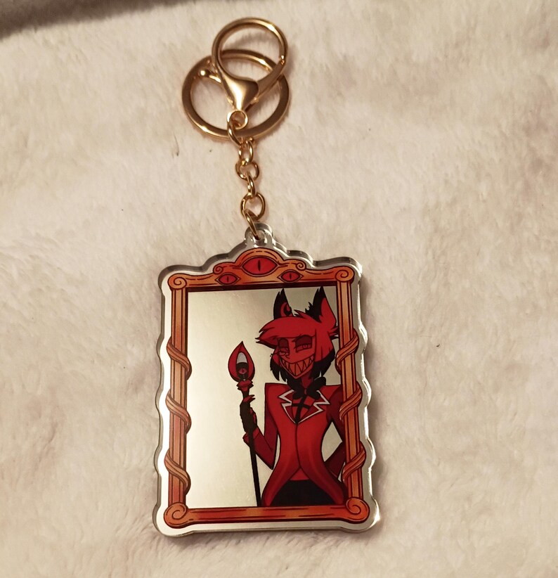 ALASTOR & VOX Mirror Keychains L Hazbin Hotel, Double-sided, 3