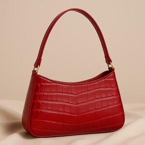 Pochette De Soirée Furla - Cuir Façon Alligator - Couleur Noire - Occasion
