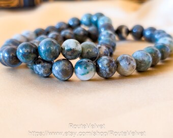 Green Dioptase Crystal Bracelet, Heart Chakra Gemstone, Rare gemstones