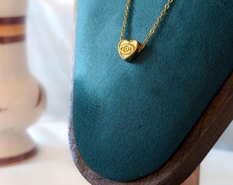Boze oog-harthanger 18K gold filled ketting, minimalistische sieraden, dagelijks gebruik