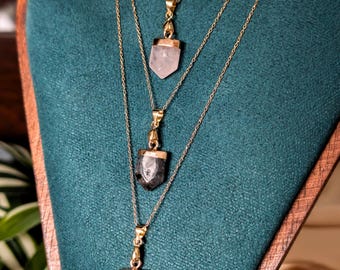 Crystal Pendant, 18K Gold Filled Necklace, Minimalist Jewelry, Delicate Necklace, Gift for Her