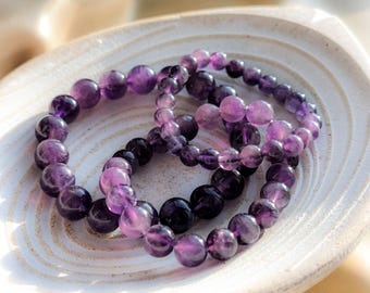 AAAA Amethyst Bracelet, Handmade Crystal Jewelry, February Birthstone