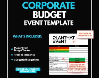 Szablon budżetu wydarzenia firmowego | Zarządzanie finansami wydarzenia | Excel