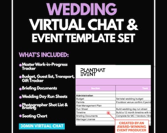 Sjabloonset bruiloftplanning en advies | Bewerkbaar | Woord | Excel