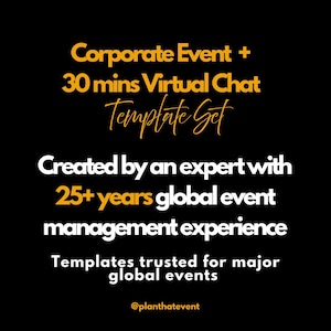 Corporate Event Planner Service:  Virtual Consultation & Template Set