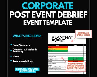 Sjabloon voor planning van bedrijfsevenementen: analyse na het evenement