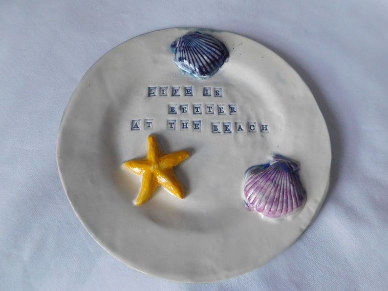 Seashells By The Seashore on a Ceramic Plate image 9