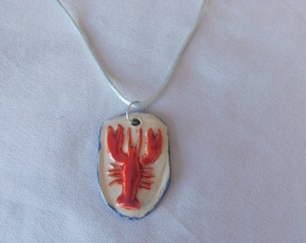 Red Lobster  Ceramic Pendant