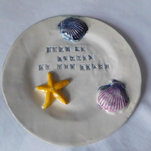 Seashells By The Seashore on a Ceramic Plate image 3